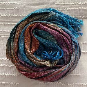 Hand woven scarf. Beautiful variegated colors.